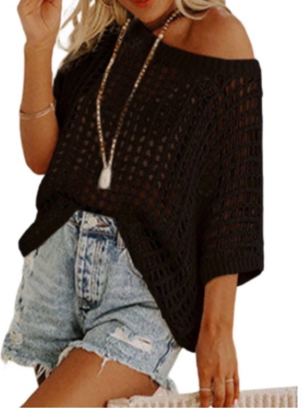 Crochet hollow cover up top